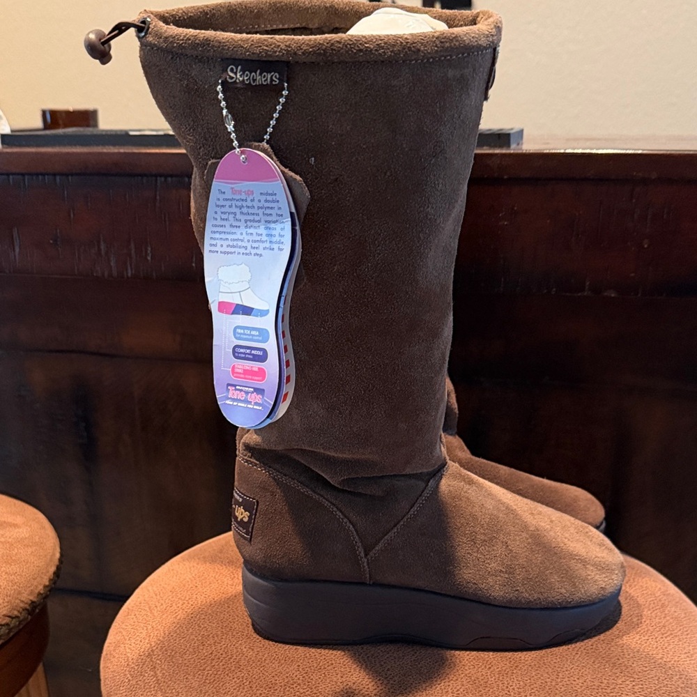 Skechers Leather Boots Tone Ups